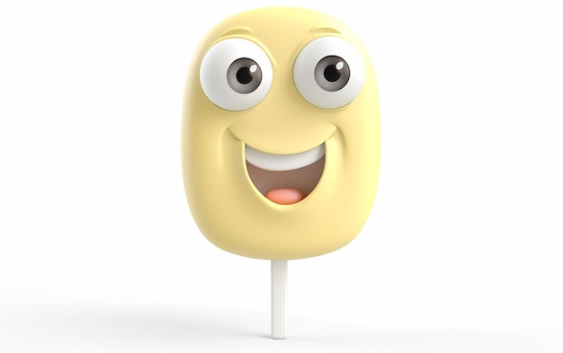 A smiley face on a stick with a smiley face.