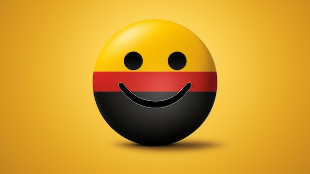 A smiley face with the flag of belgium on a yellow background