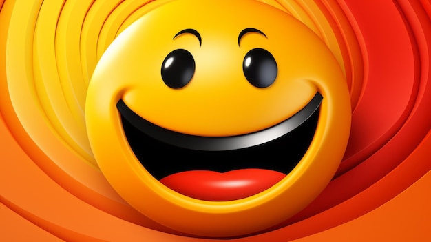 a smiley face with a red tongue on an orange background