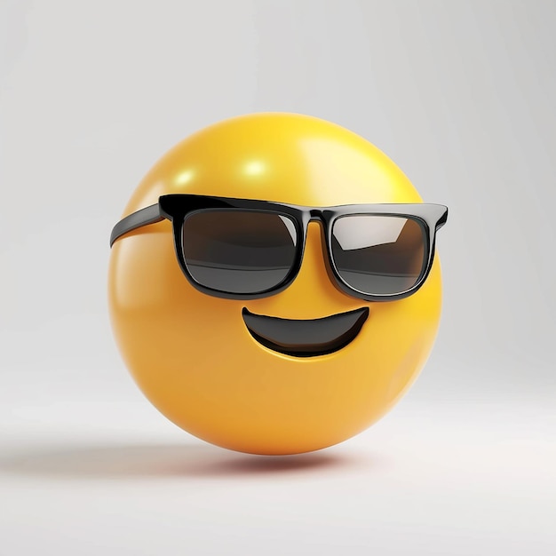 a smiley face with sunglasses on it and a smile on it