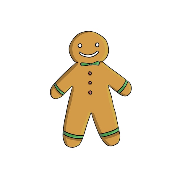 Smiley Gingerbread Man for Christmas Illustration