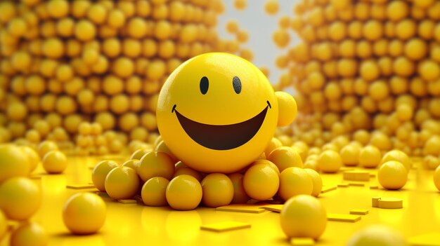 Smiley Listen Music emoji features a yellow face with eyes wearing headphones and a wide happy smile It conveys the joy and enjoyment of listening to music Generative AI