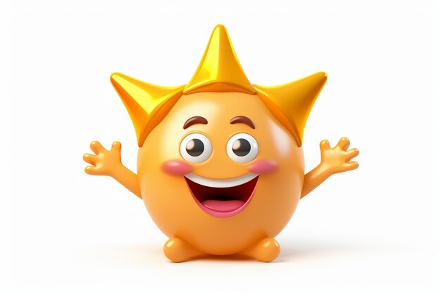 Photo smiling 3d star with a crown