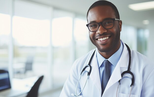 Smiling African American Doctor Generative AI