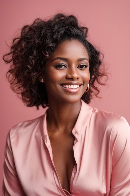 Smiling african american woman beauty concepts