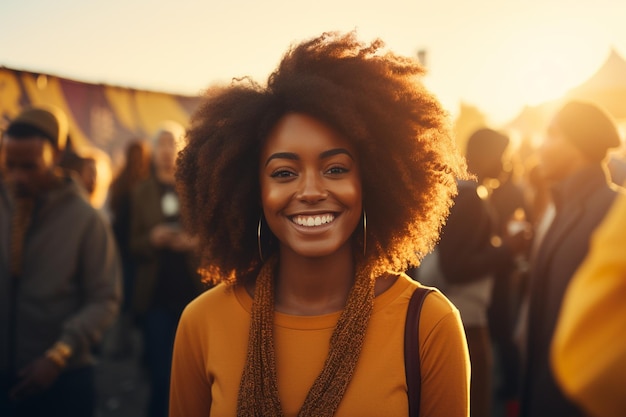 Smiling African Hairstyle Generative Ai