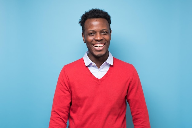 Smiling african man ooking at camera Portrait of black confident man
