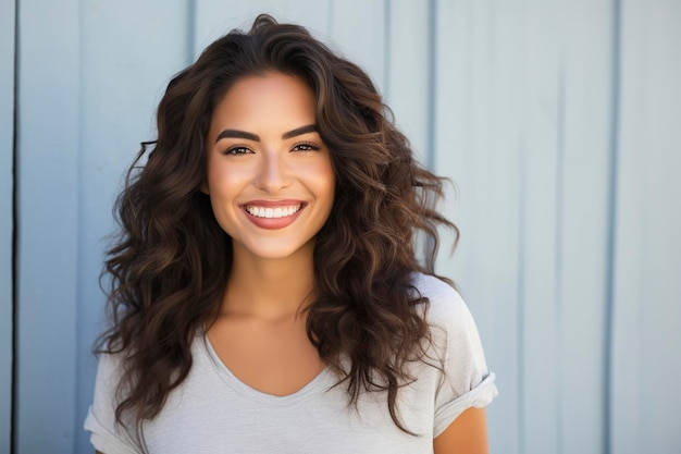 smiling attractive hispanic woman posing for the camera