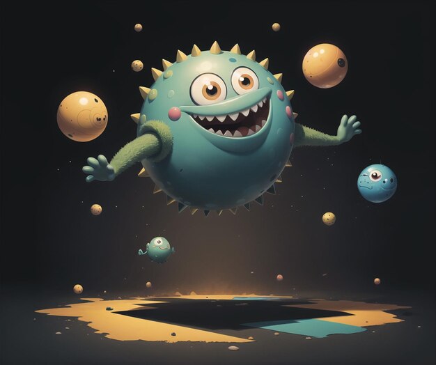 a smiling ball monster