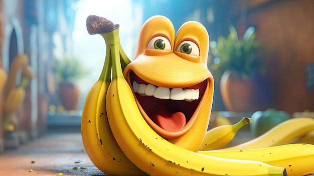 Фото Улыбающийся банановый мультфильм