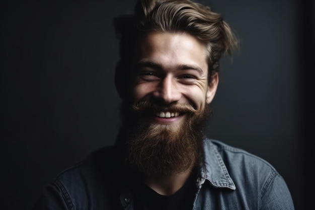 Smiling bearded man looking at camera
