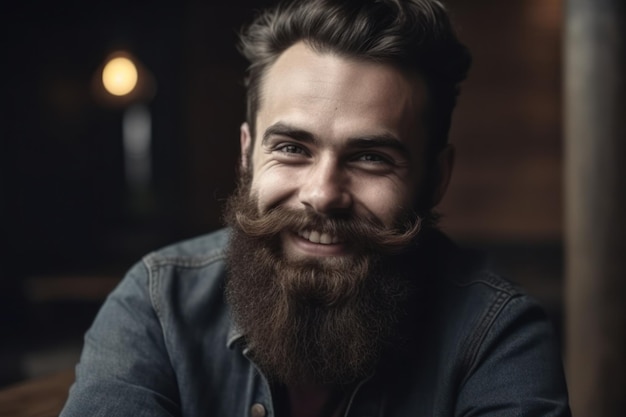 Smiling bearded man looking at camera