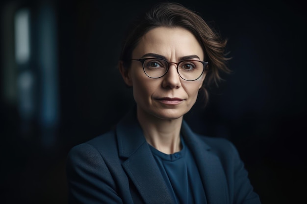 Smiling beautiful female professional manager standing with arms crossed looking at camera happy confident business woman corporate leader boss ceo posing in office headshot close up portrait