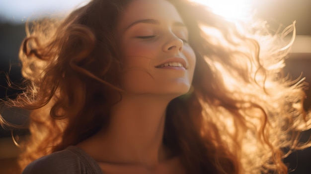 Smiling beautiful woman with natural background