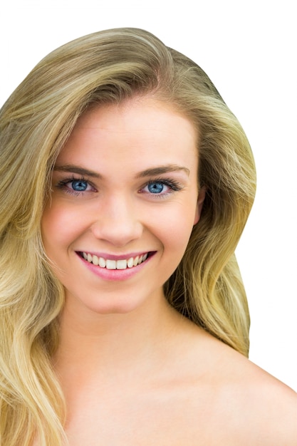 Smiling blonde natural beauty