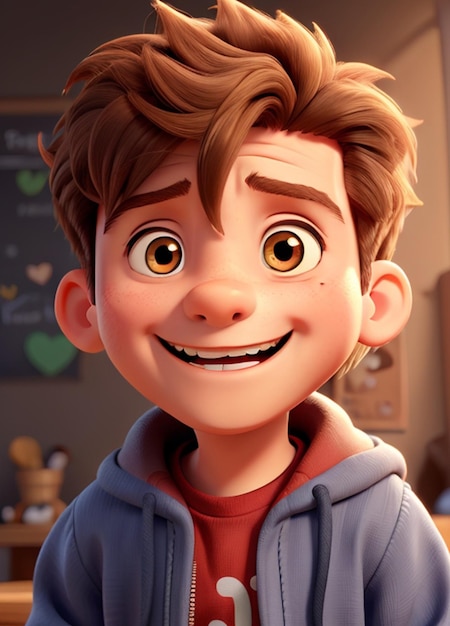 a smiling boy with a smile that says " the word " on the face.