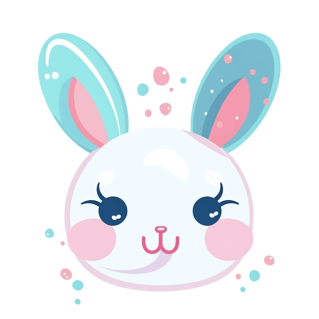 smiling bunny head illustration