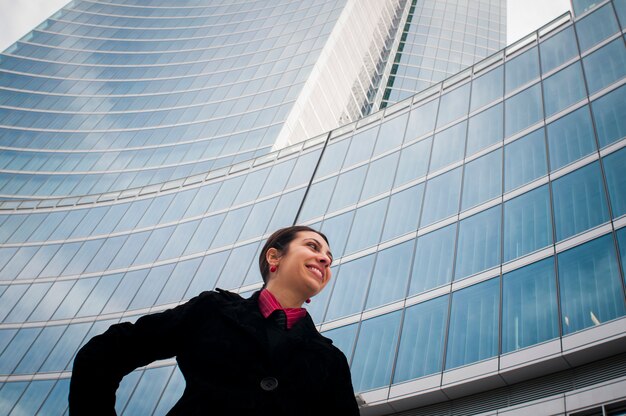 Photo smiling business girl