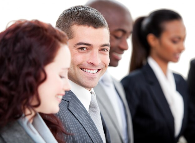 Smiling business people in a meeting 