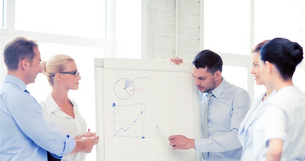 smiling business team discussing something in office