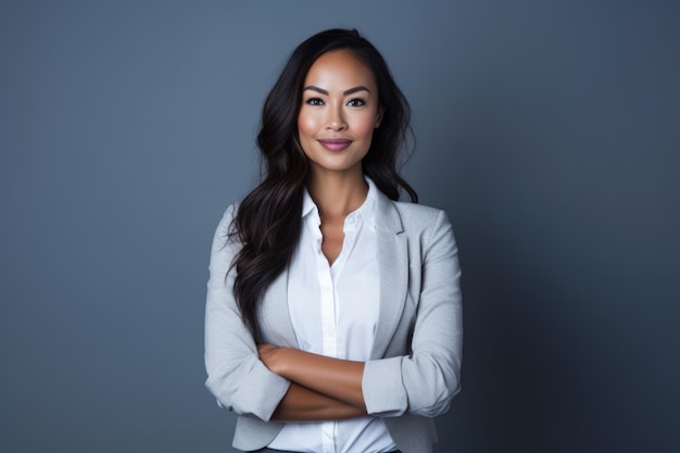 Smiling business woman looking at the camera