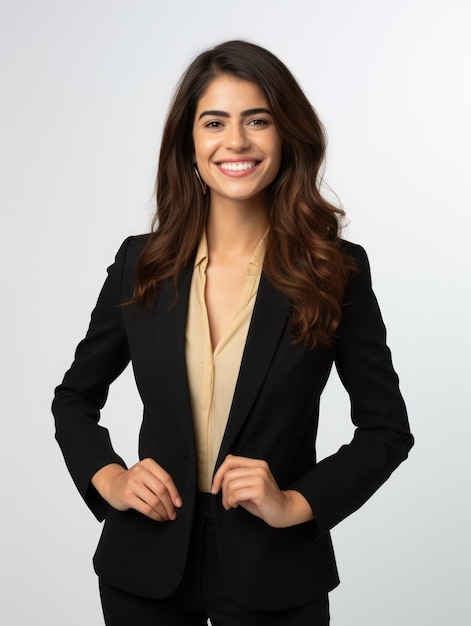 smiling business woman white background