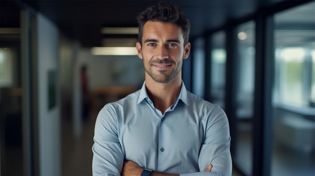 smiling businessman in formal wear