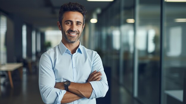 smiling businessman in formal wear