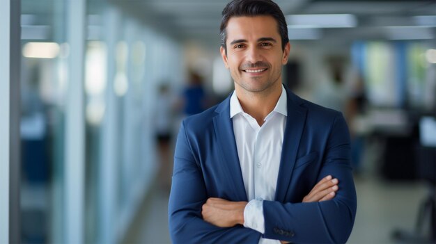 smiling businessman in formal wear