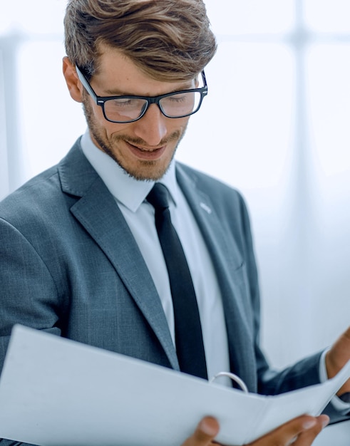 Smiling businessman at office