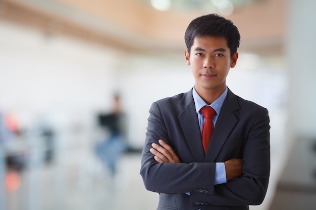 smiling businessman in the office 