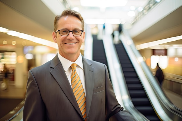 Smiling businessman in a suit