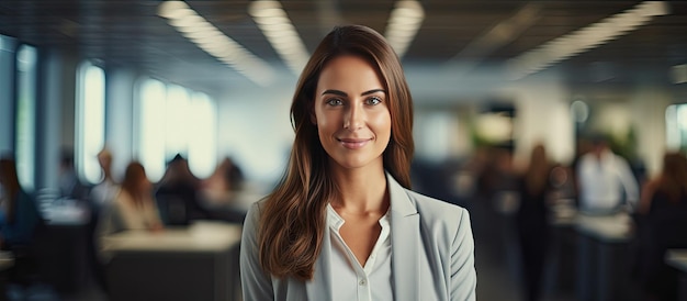 Smiling businesswoman in modern office