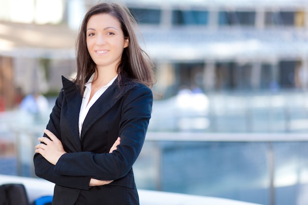 Smiling businesswoman