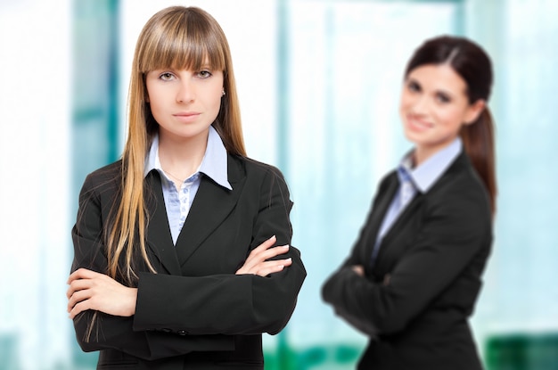 Smiling businesswomen in the office