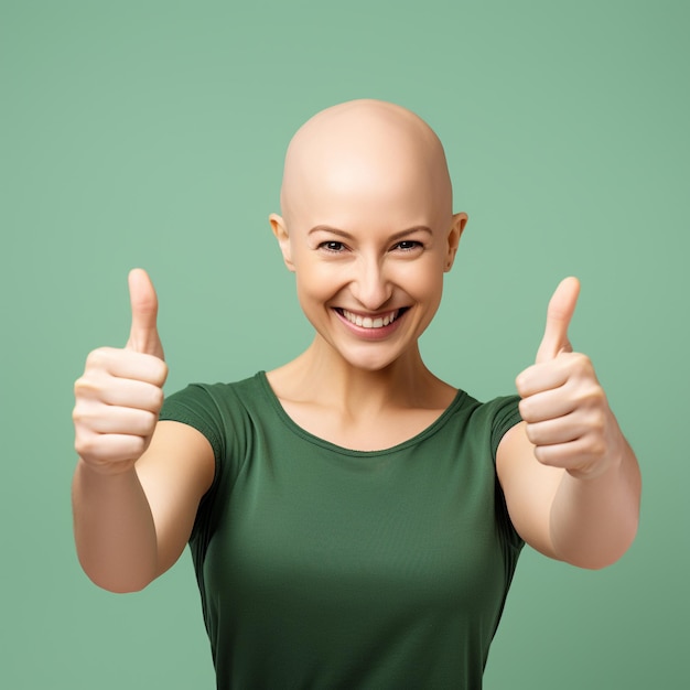 Photo smiling cancer fighter women