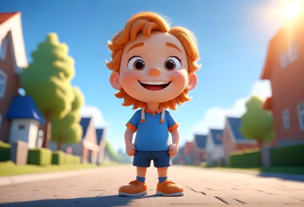 Smiling cartoon character