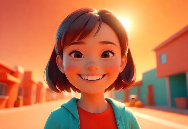 Smiling cartoon character