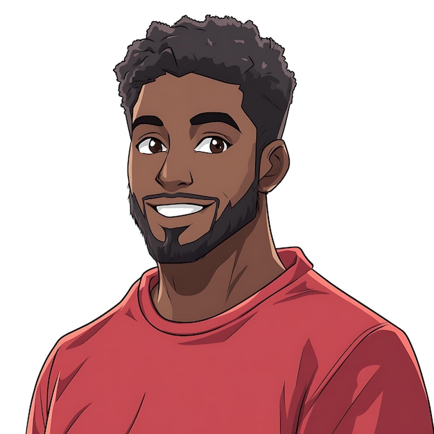 smiling cartoon illustration of a black man