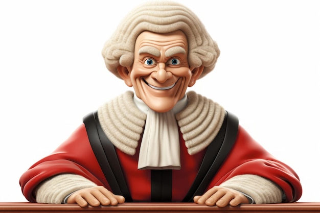 Photo smiling cartoon judge