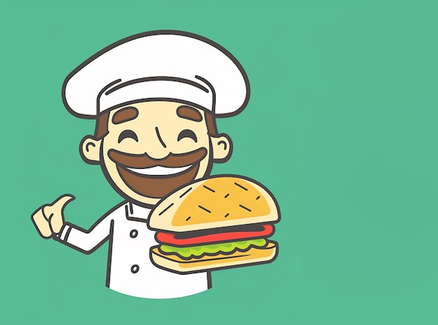 Smiling chef cartoon character banner picture