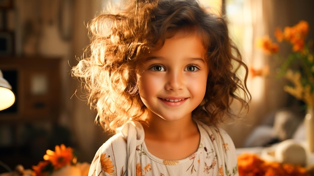 Smiling child cute and cheerful one person portrait