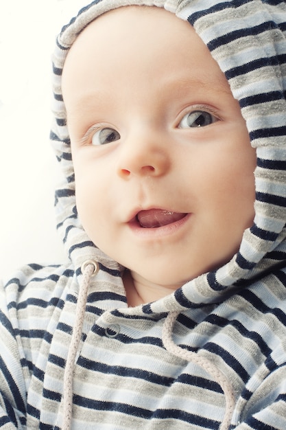 Smiling child with blue eyes