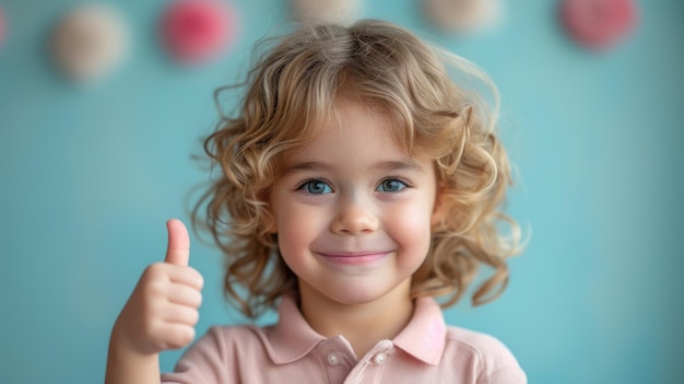 Smiling Child with Thumbs Up