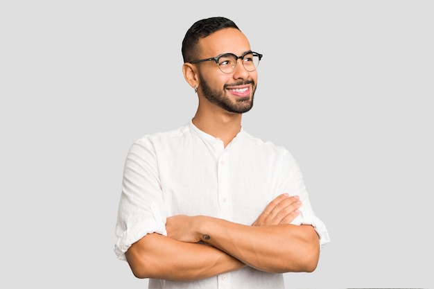 Smiling confident with crossed arms