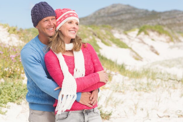 Smiling couple enjoying a day out