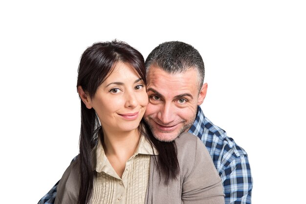 Smiling couple, isolated on white