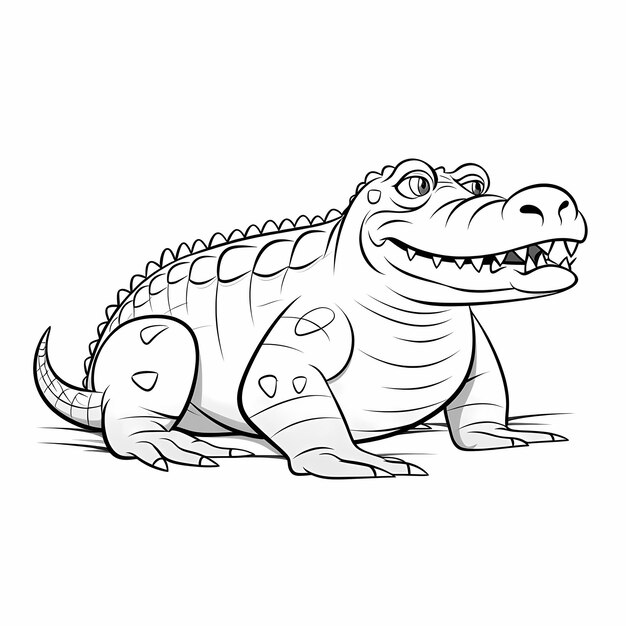 Foto smiling crocodile joy clean outline kleurblad voor kinderen