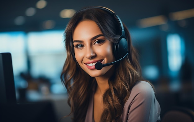 Smiling Customer Support Agent Generative By Ai