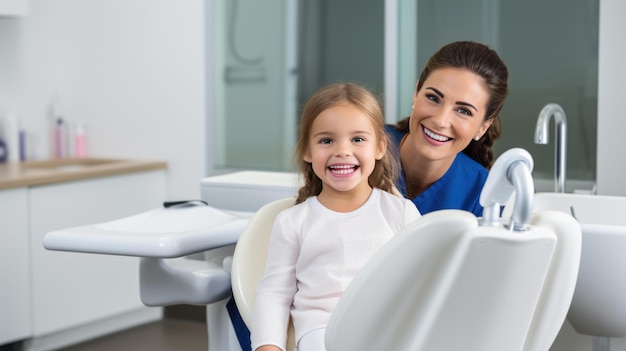 笑顔の歯医者と歯科診療所の予約で小さな子供